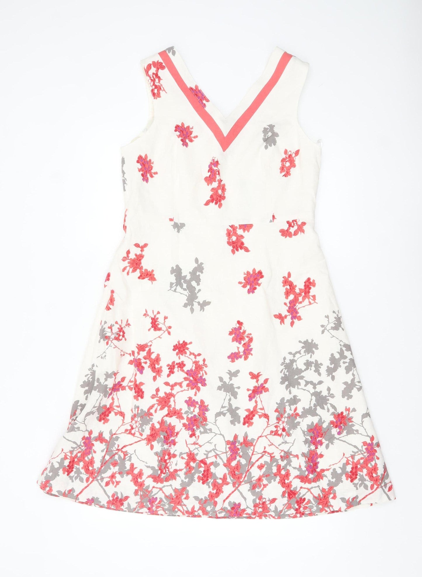 Klass Collection Women's Ivory Floral A-Line Dress Size 12