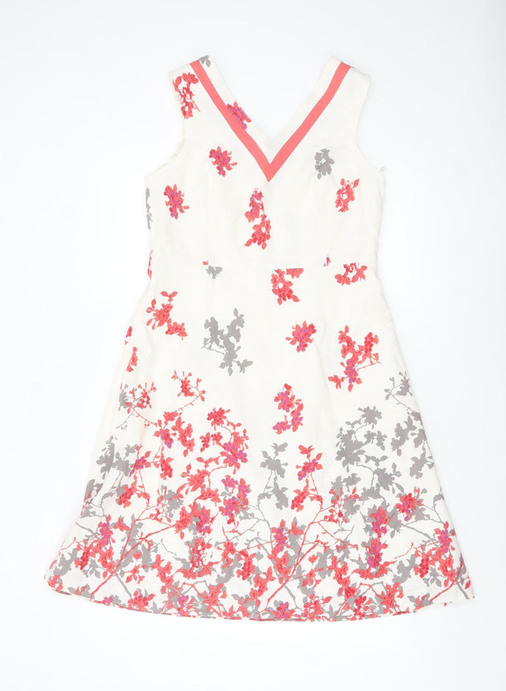 Klass Collection Women's Ivory Floral A-Line Dress Size 12