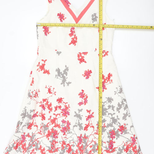 Klass Collection Women's Ivory Floral A-Line Dress Size 12