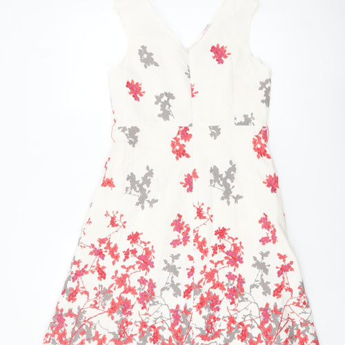 Klass Collection Women's Ivory Floral A-Line Dress Size 12