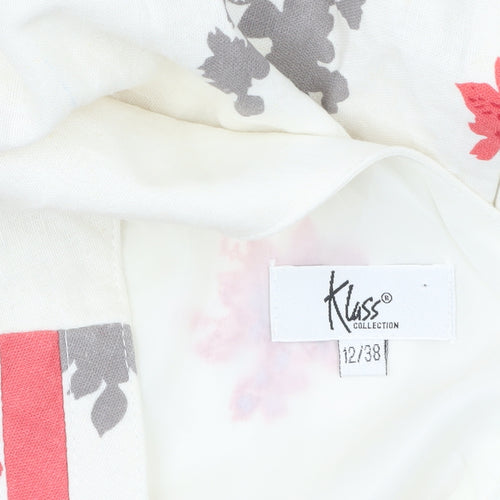 Klass Collection Women's Ivory Floral A-Line Dress Size 12