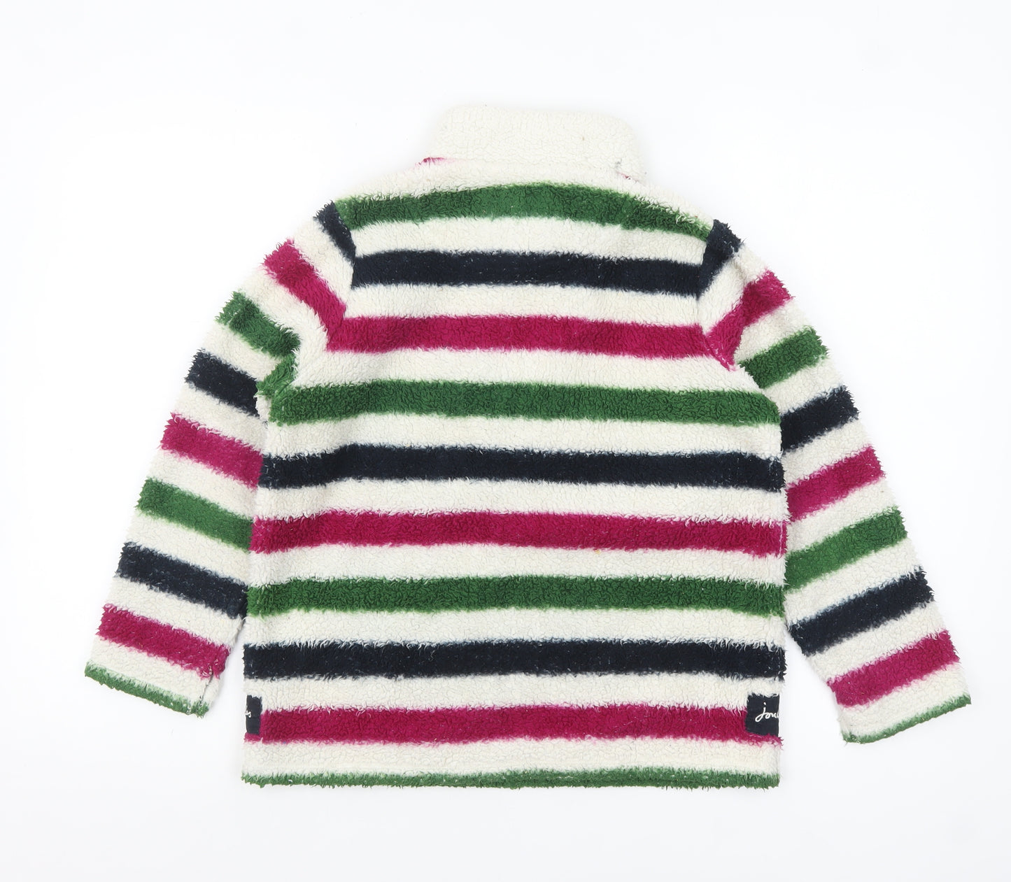 Joules Girls Multicoloured Striped Fleece 1/4 Zip Pullover Sweatshirt 9-10 Years