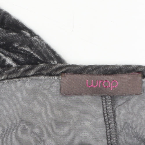 Wrap Girls Black Velvet Tunic Top UK 14 Classic Half Sleeve Party Wear