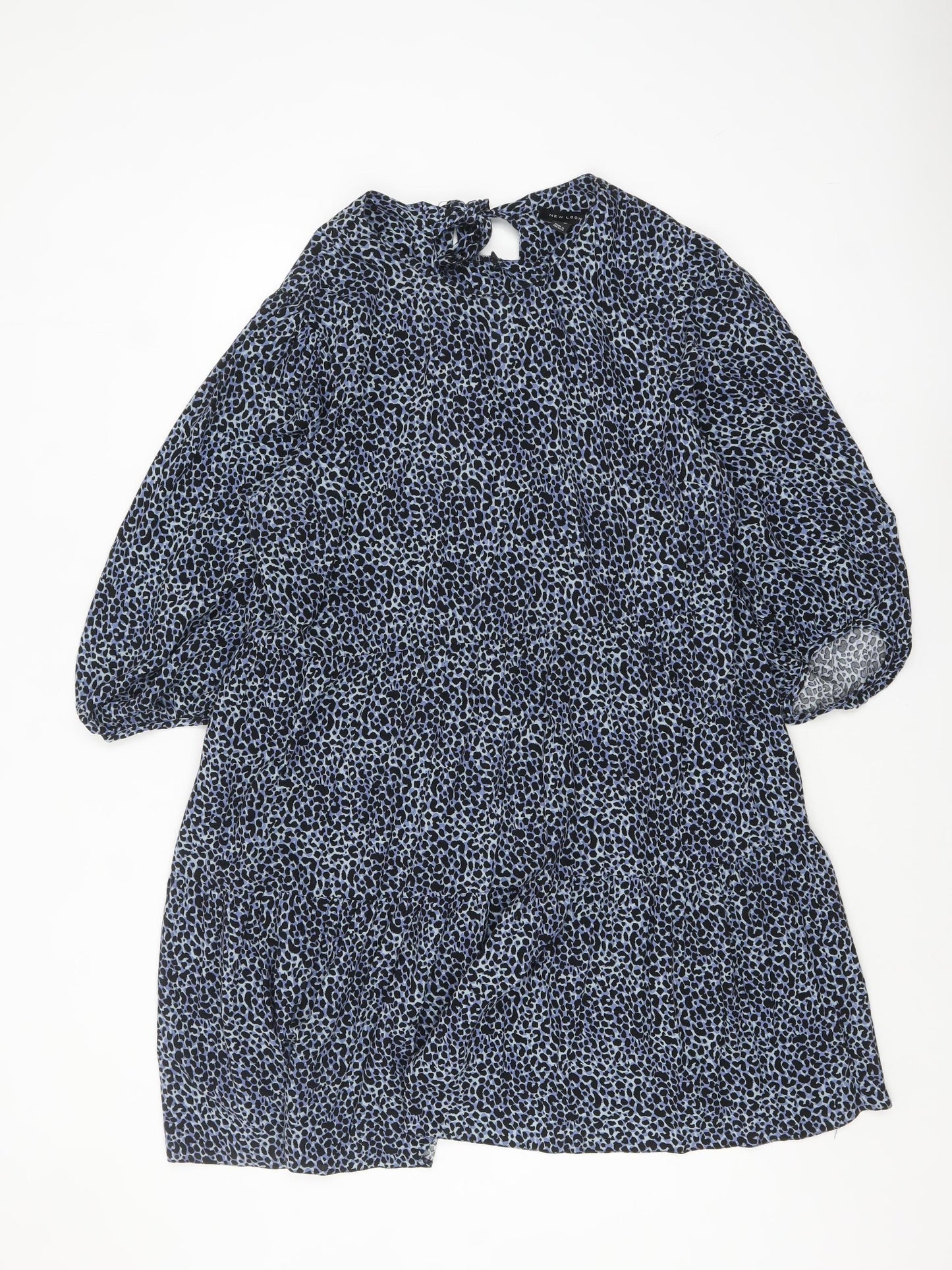 New Look Women's Blue Animal Print Shift Dress Size 16