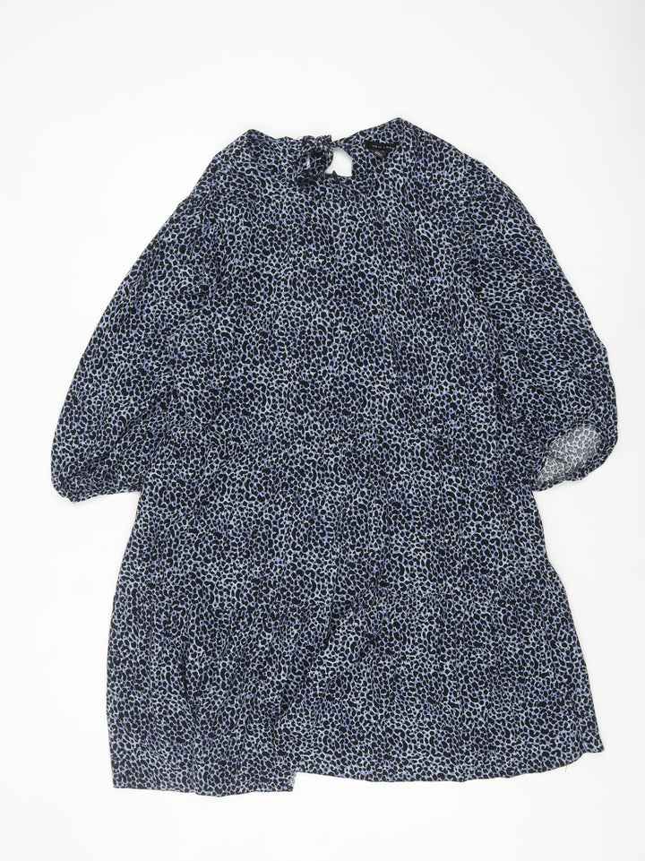 New Look Women's Blue Animal Print Shift Dress Size 16