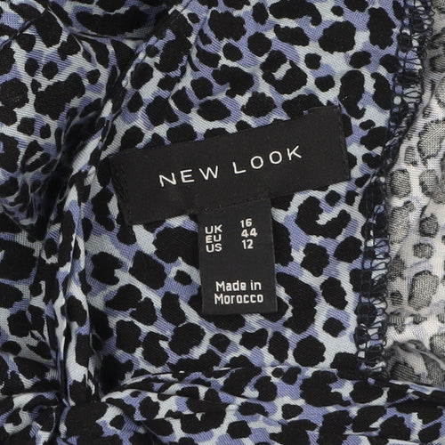 New Look Women's Blue Animal Print Shift Dress Size 16