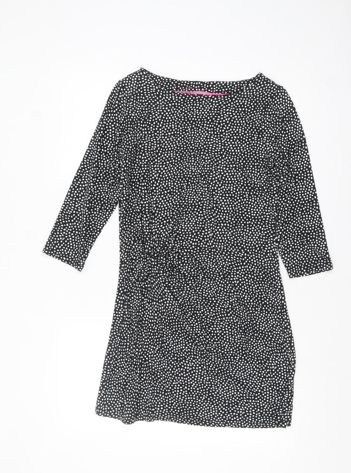 Joules Womens Black Polka Dot Shift Dress Size 10