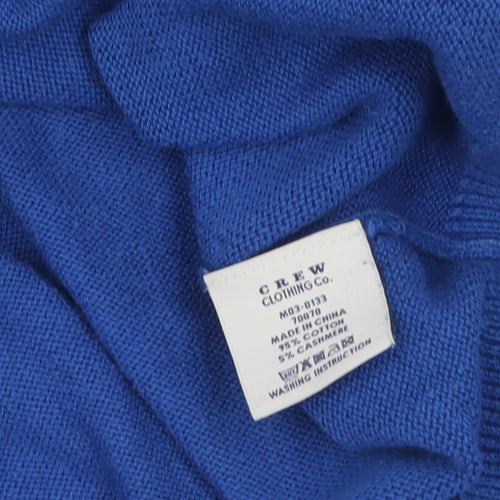 Crew Clothing Co. Men's Blue 2XL V-Neck Cotton Cashmere Jumper