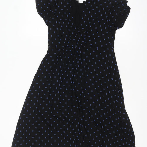 Mamas & Papas Women's Black Polka Dot A-Line Dress UK 10