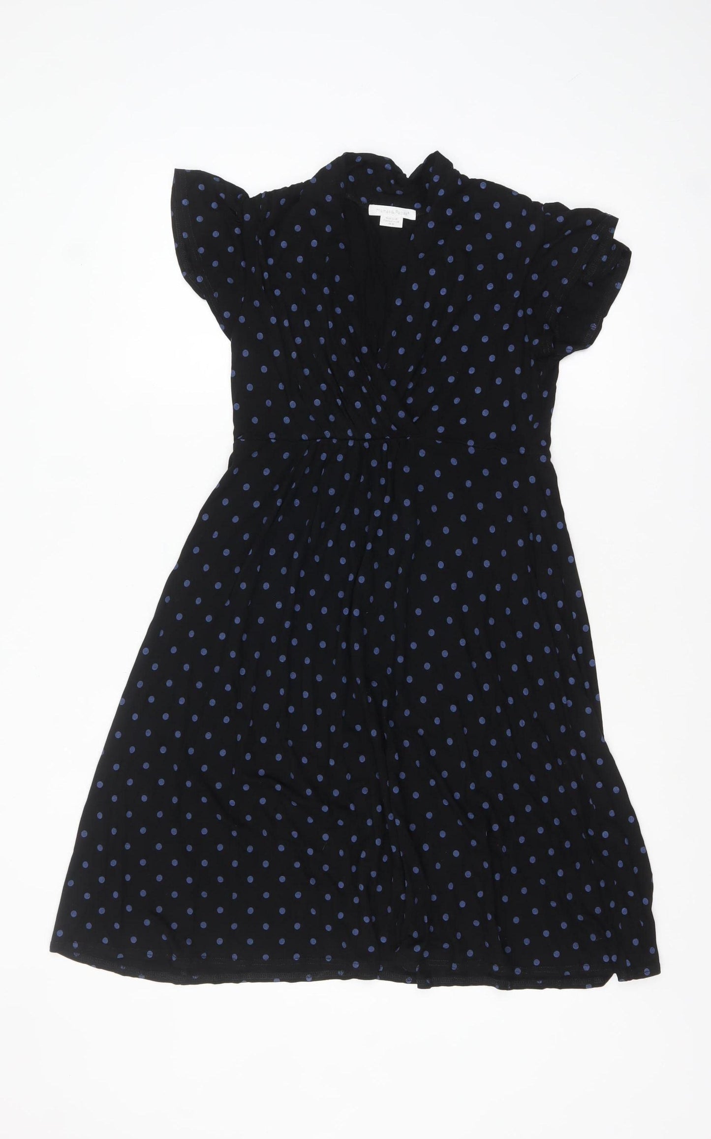 Mamas & Papas Women's Black Polka Dot A-Line Dress UK 10