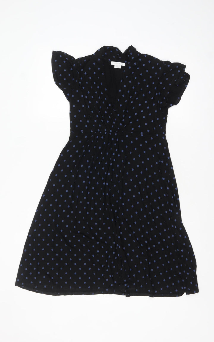 Mamas & Papas Women's Black Polka Dot A-Line Dress UK 10