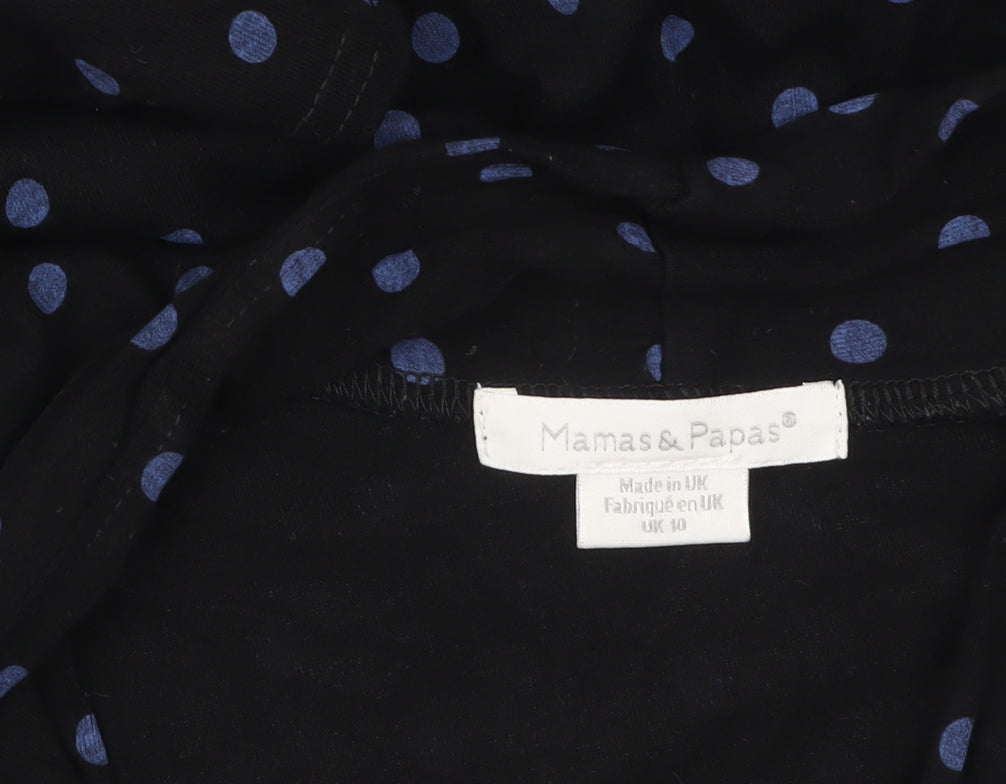 Mamas & Papas Women's Black Polka Dot A-Line Dress UK 10