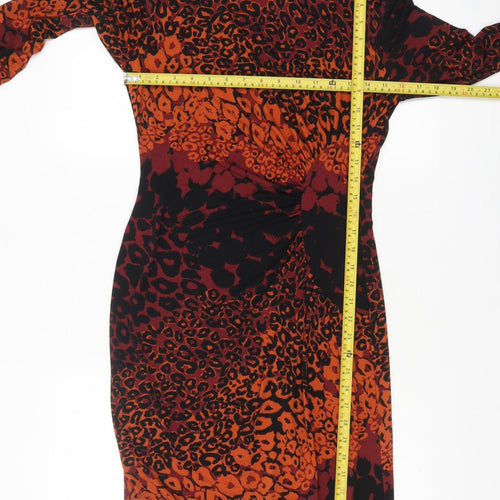 Per Una Women's Multicoloured Animal Print Bodycon Dress Size 10