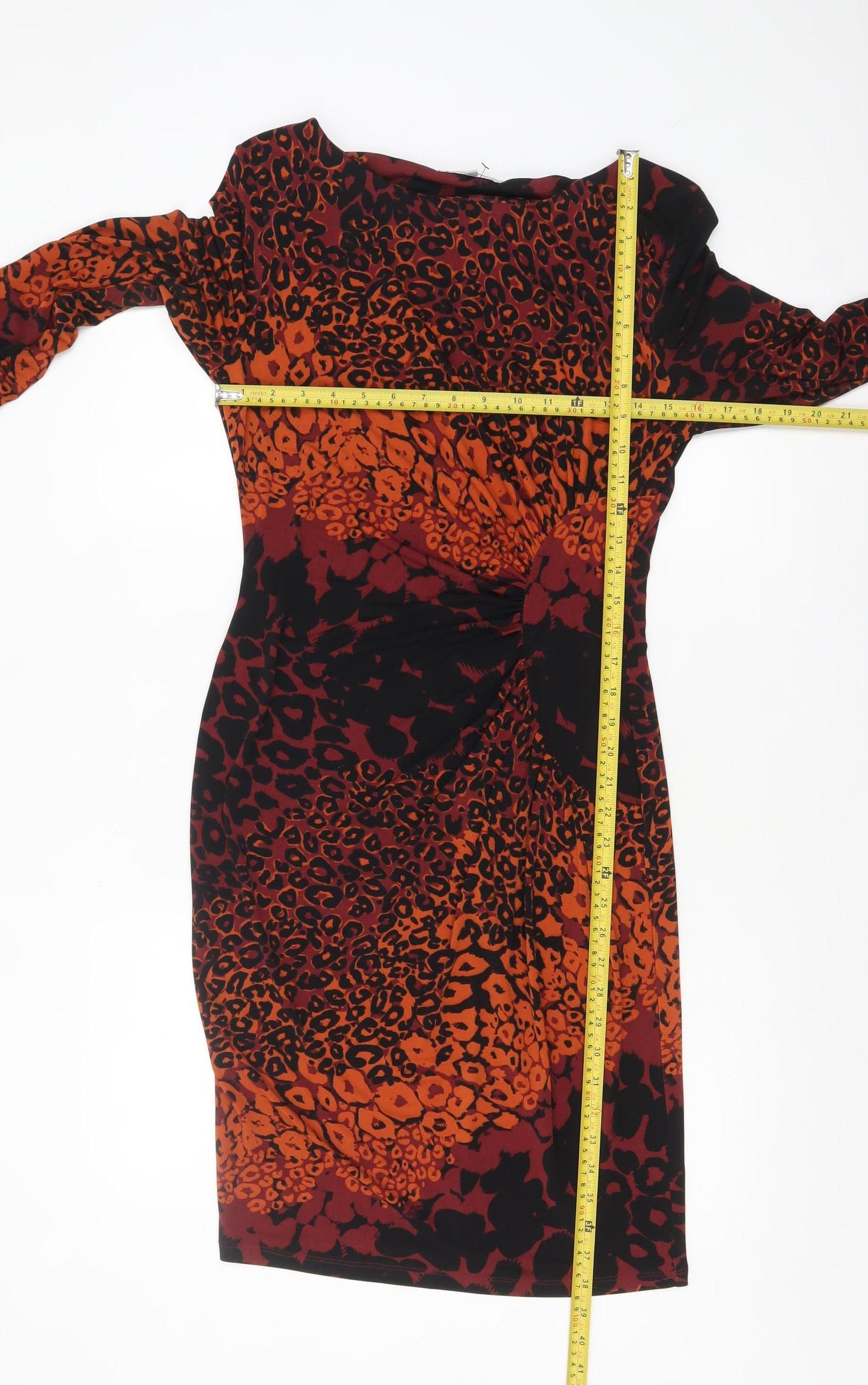 Per Una Women's Multicoloured Animal Print Bodycon Dress Size 10