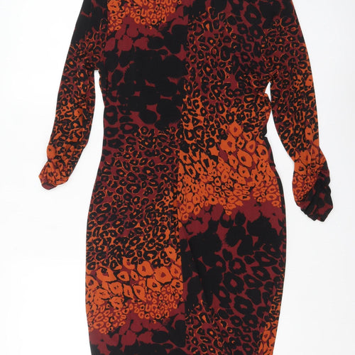 Per Una Women's Multicoloured Animal Print Bodycon Dress Size 10