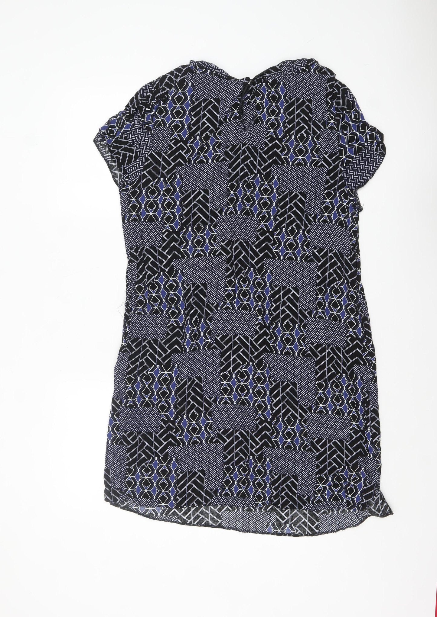 New Look Women's Black Geometric Shift Dress Size 14