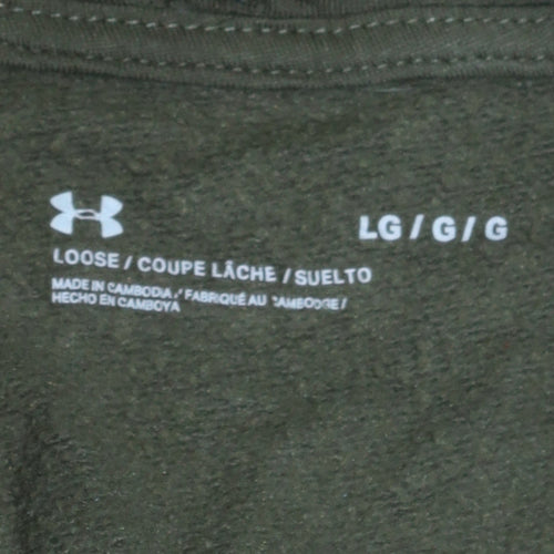 Under Armour Men's Green Pullover Hoodie L Relaxed Fit Sportswear