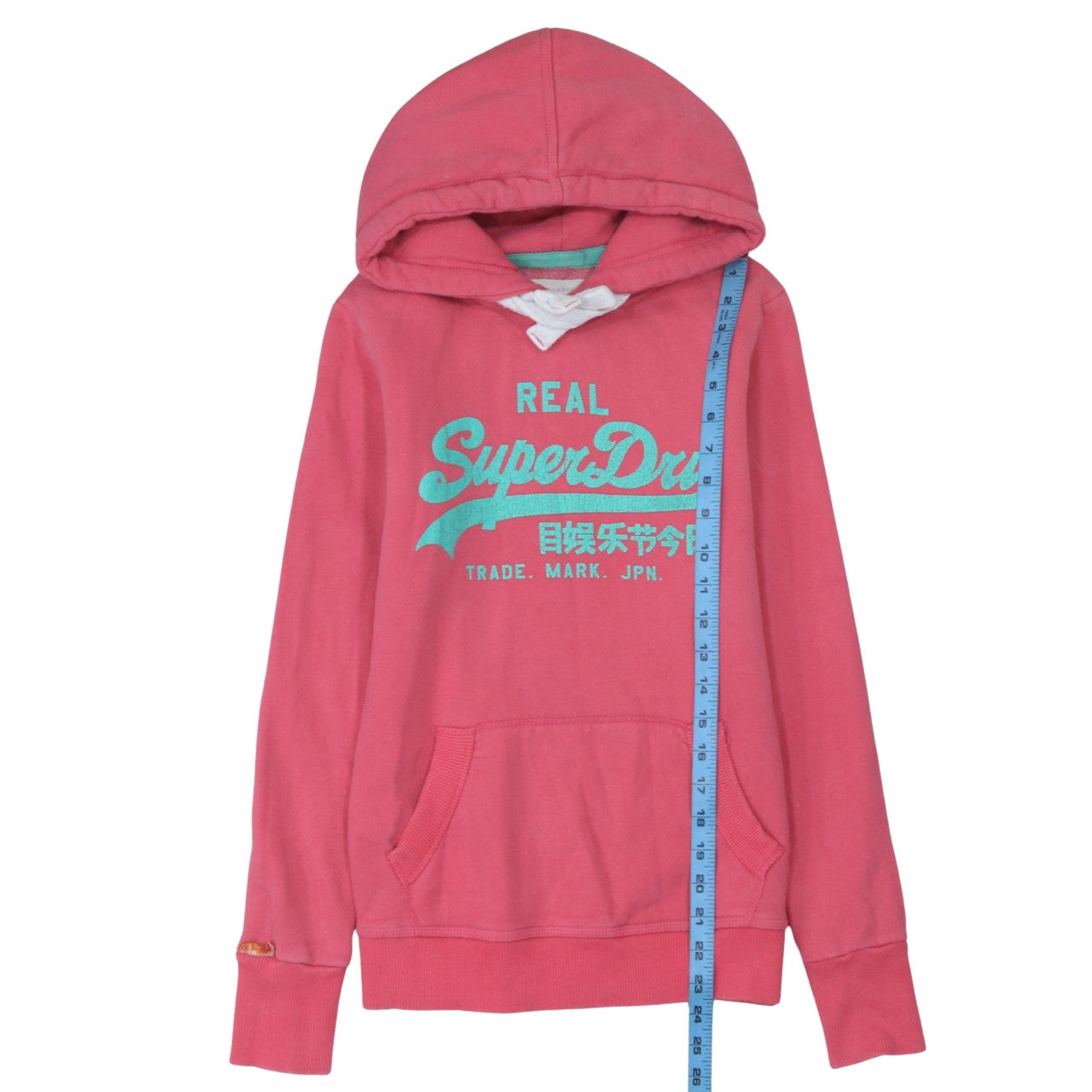 Superdry Women Pink XS Pullover Hoodie Cotton Logo Print
