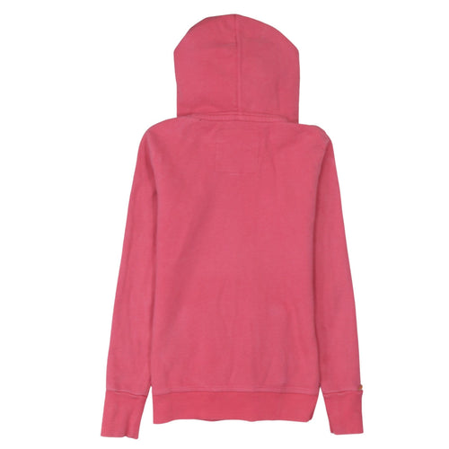Superdry Women Pink XS Pullover Hoodie Cotton Logo Print