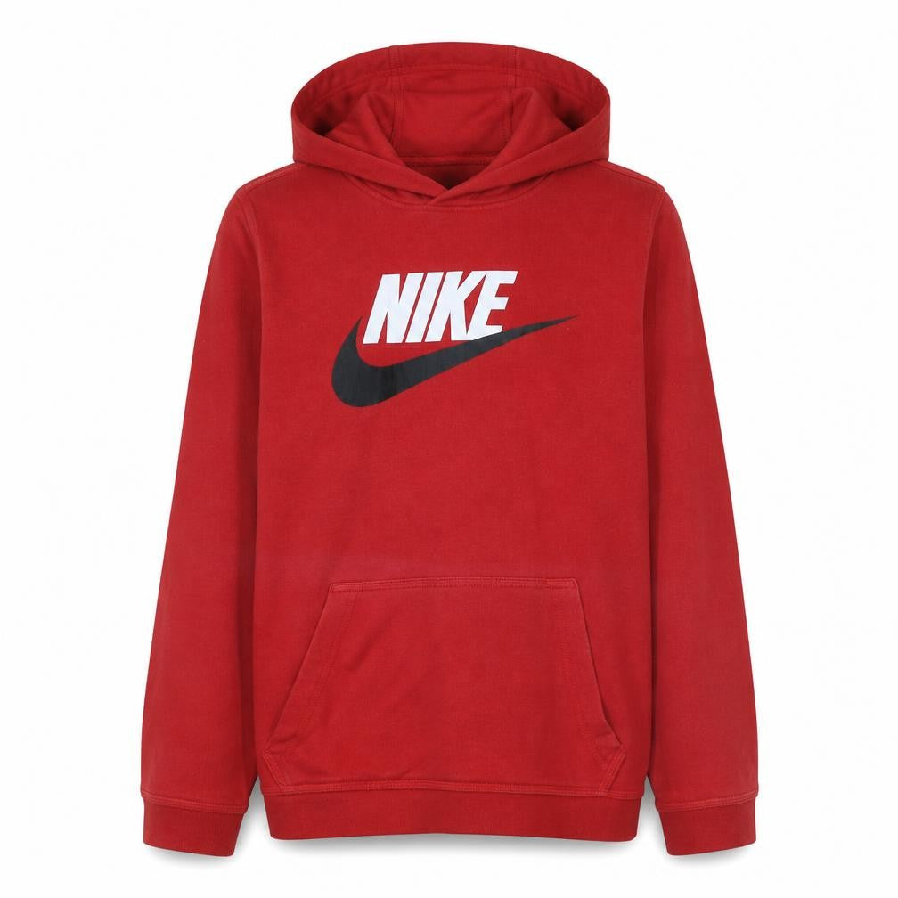 Nike Boys Red Pullover Hoodie XL 158-170cm Logo Fleece Sweatshirt