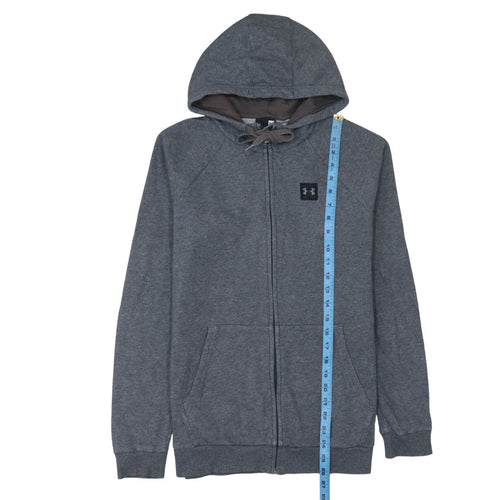 Under Armour Men's Grey Full Zip Hoodie Small Cotton Blend