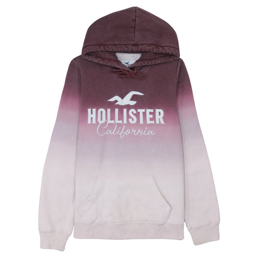 Hollister Men’s Multicoloured Pullover Hoodie Medium Fleece Logo
