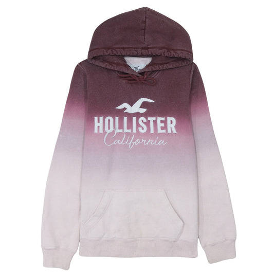 Hollister Men’s Multicoloured Pullover Hoodie Medium Fleece Logo