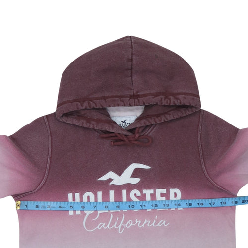Hollister Men’s Multicoloured Pullover Hoodie Medium Fleece Logo