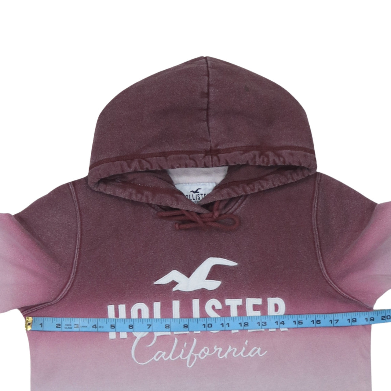 Hollister Men’s Multicoloured Pullover Hoodie Medium Fleece Logo