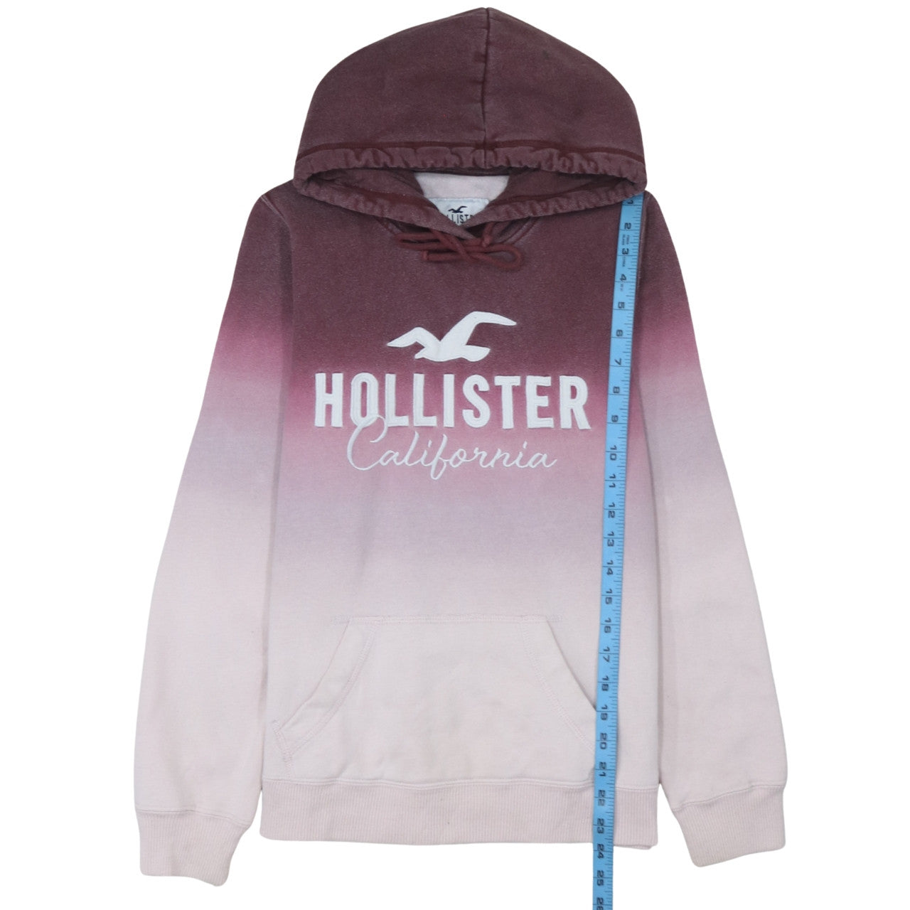 Hollister Men’s Multicoloured Pullover Hoodie Medium Fleece Logo