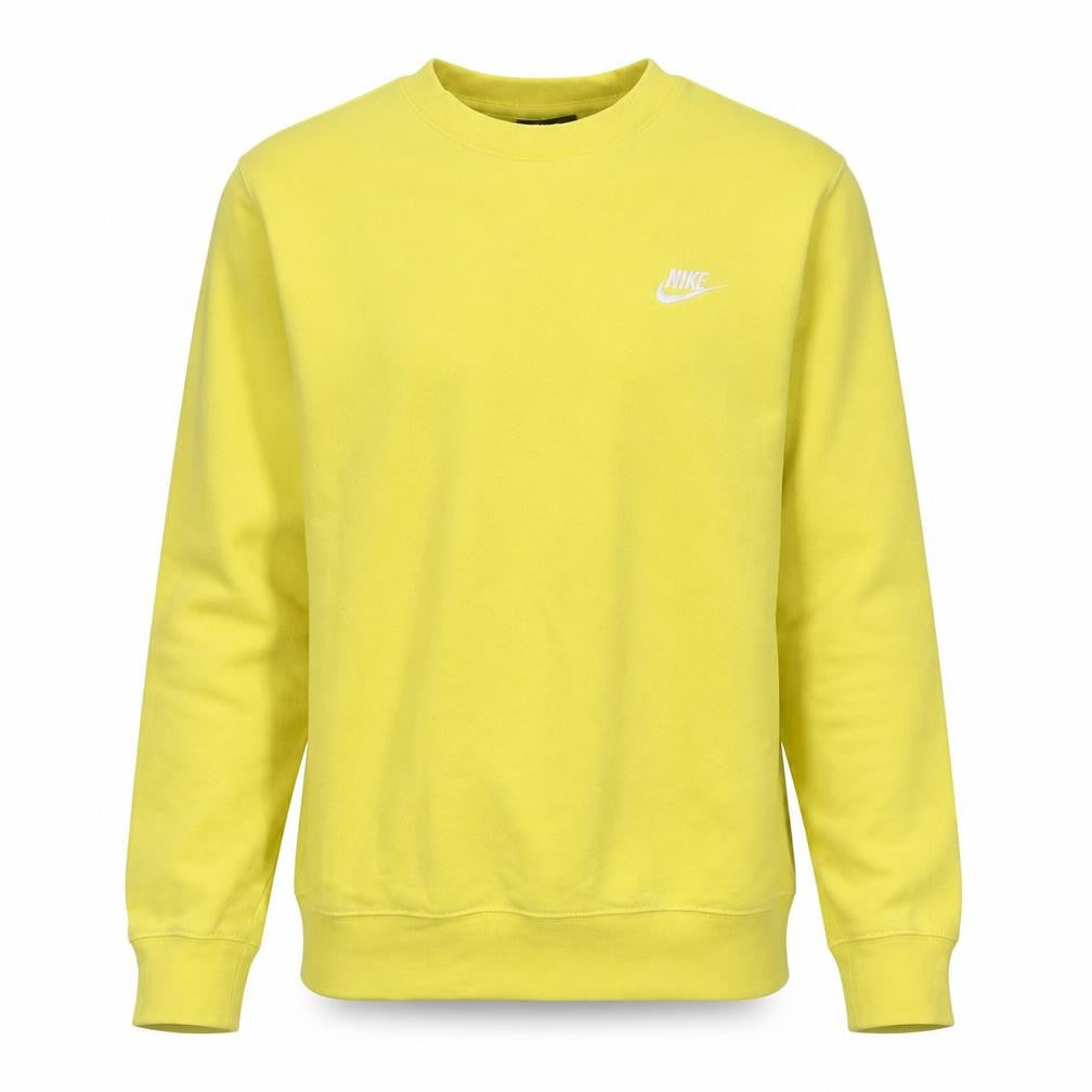 Front view of Nike Men's Yellow XS Crew Neck Pullover Sweatshirt