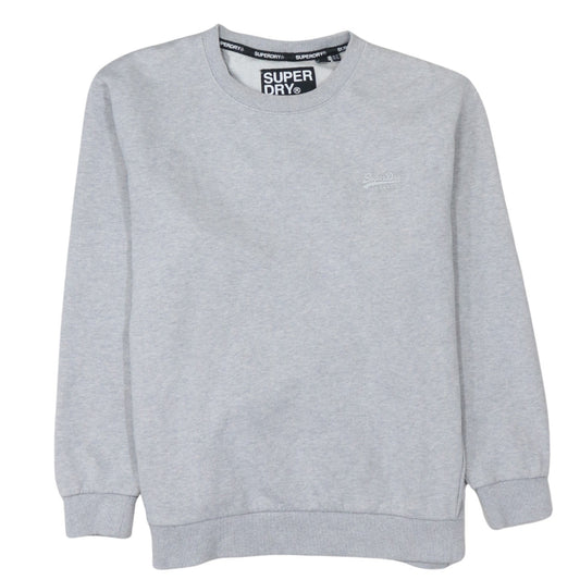 Superdry Women's Grey Crew Neck Pullover Sweatshirt Size S