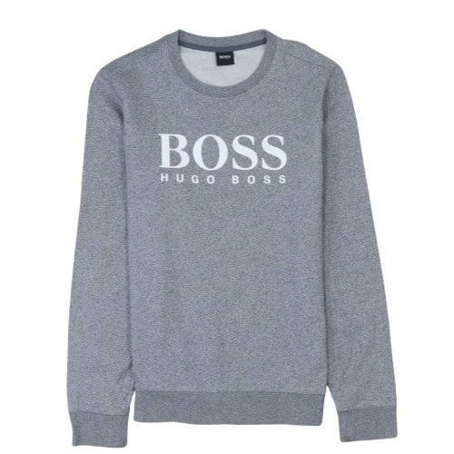 Hugo Boss Men's Grey Logo Pullover Sweatshirt Size S