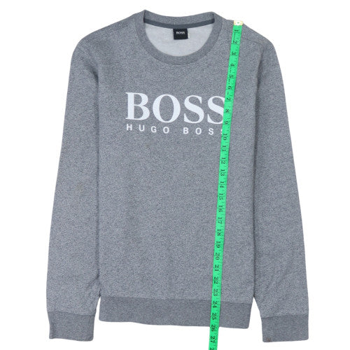 Hugo Boss Men's Grey Logo Pullover Sweatshirt Size S