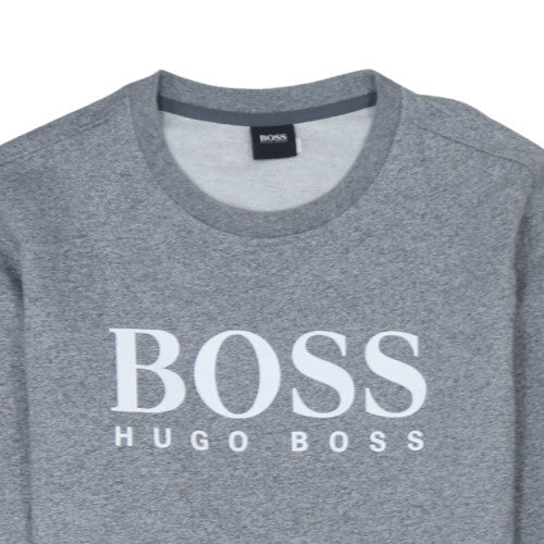 Hugo Boss Men's Grey Logo Pullover Sweatshirt Size S