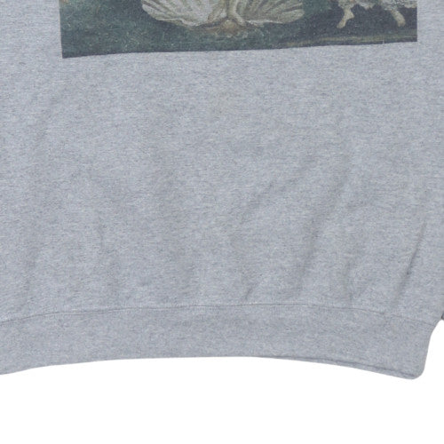 Gildan Women's Grey Graphic Pullover Sweatshirt L I Woke Up Like This