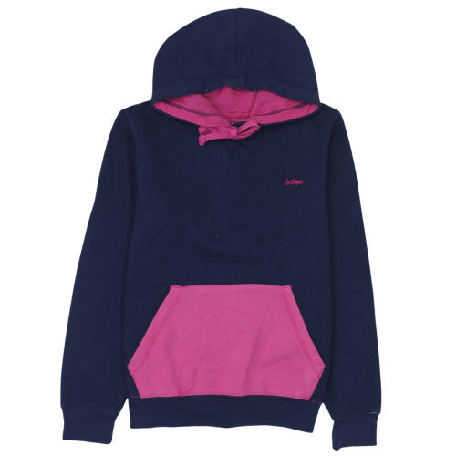 Lee Cooper Womens Navy Pink Pullover Hoodie Size 14 Cotton Blend