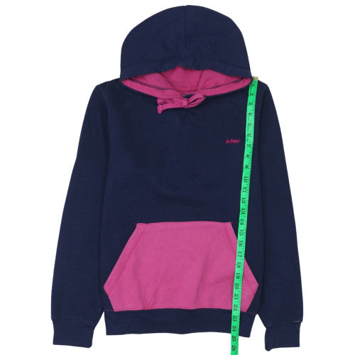 Lee Cooper Womens Navy Pink Pullover Hoodie Size 14 Cotton Blend