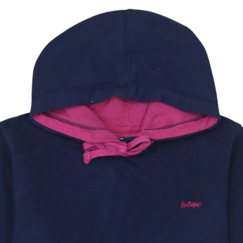 Lee Cooper Womens Navy Pink Pullover Hoodie Size 14 Cotton Blend