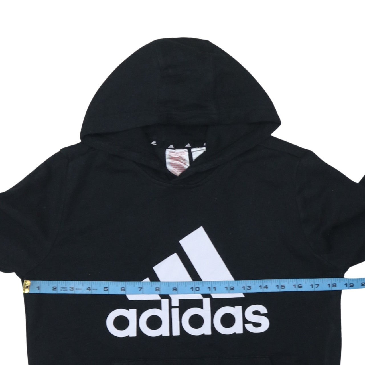 Adidas Boys Black Pullover Hoodie 13-14 Years Regular Fit Graphic Logo