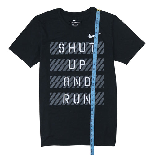 Nike Men's Black 'Shut Up and Run' Dri-FIT Athletic T-Shirt Size S