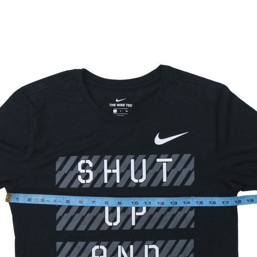 Nike Men's Black 'Shut Up and Run' Dri-FIT Athletic T-Shirt Size S
