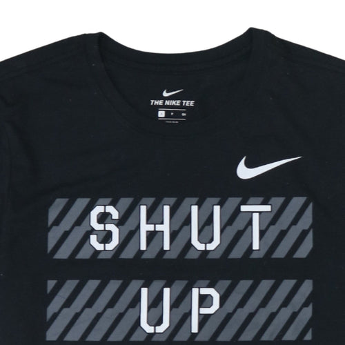 Nike Men's Black 'Shut Up and Run' Dri-FIT Athletic T-Shirt Size S