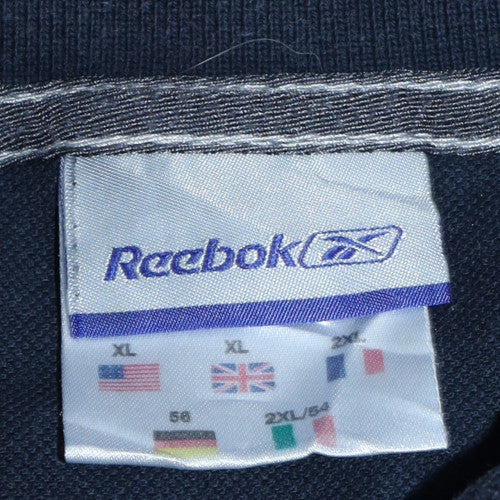 Reebok Men's Black XL Short Sleeve Polo Shirt Cotton Sportswear