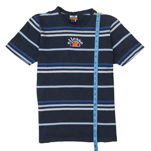 Ellesse Men's Navy Blue Striped Cotton Crew Neck T-Shirt L