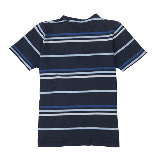 Ellesse Men's Navy Blue Striped Cotton Crew Neck T-Shirt L