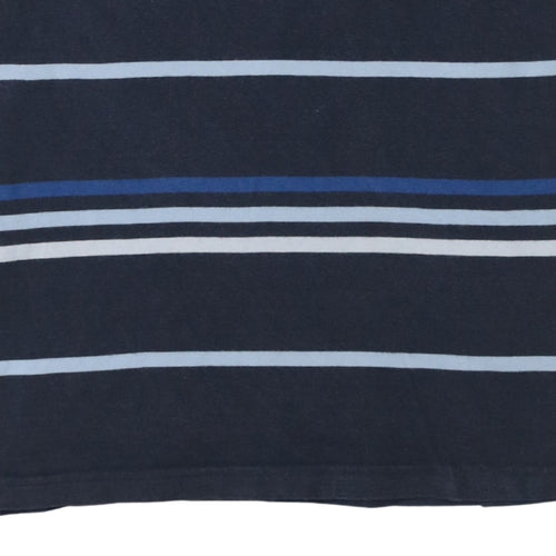 Ellesse Men's Navy Blue Striped Cotton Crew Neck T-Shirt L