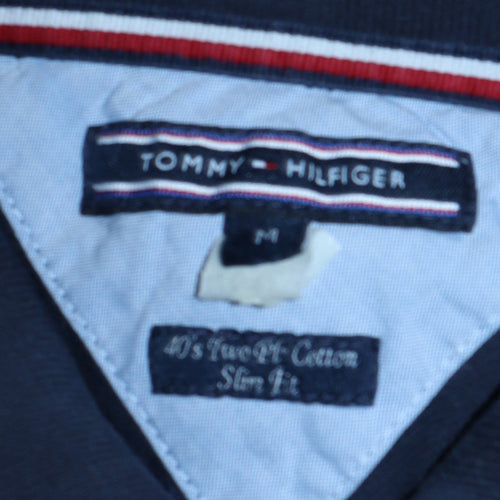 Tommy Hilfiger Men Blue Slim Fit Cotton Polo Shirt M
