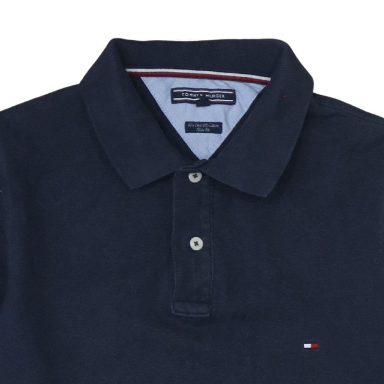 Tommy Hilfiger Men Blue Slim Fit Cotton Polo Shirt M