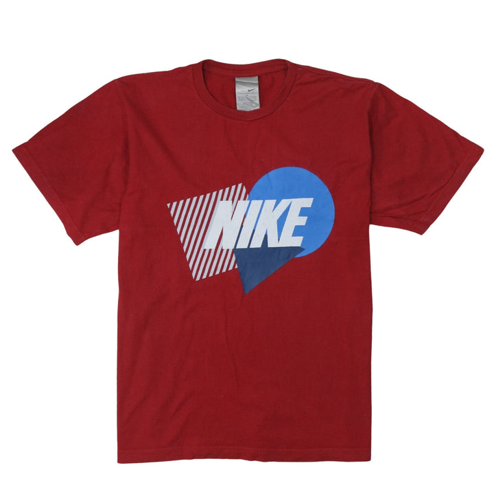 Nike Men Red Graphic Print Crew Neck Cotton T-Shirt Size M